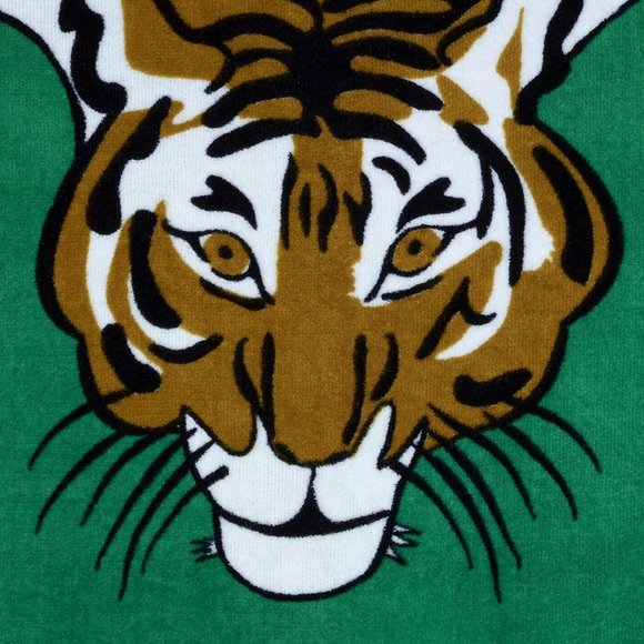 ❌SOLD❌ Jonathan Adler Tiger Beach Towel Green New With Tags - Picture 2 of 4